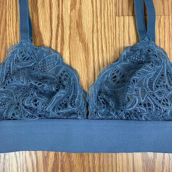 Lively Long-Lined Lace Bralette - Slate Blue Sz S - Picture 8 of 11